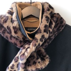 Ellen Tracy funnel collar kimono sleeves Sz4 coat, black w/ camel interior